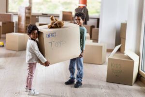 kids moving boxes
